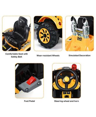 Kids Ride On Excavator Truck With Front Loader Digger