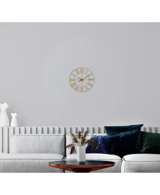 Wall Clock for Living Room Decor - Roman Numeral Wall Clock for Kitchen - 12 inch Wall Clock Decorative (Gold)