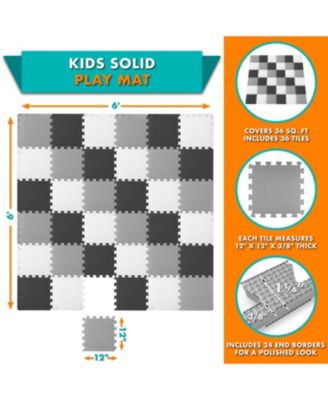 ProSource Kids Floor Play Mat 3/8-in, 36 Sq Ft - 36 Tiles