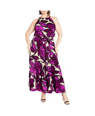 city chic halter dress City Chic Women's Plus Size Dress-Peta Border Halter Maxi, Opulent Oasis at  Amazon Women's Clothing store