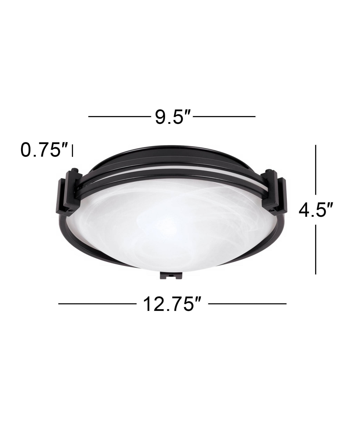 Possini Euro Design Art Deco Modern Ceiling Light Flush Mount Fixture Oil Rubbed Bronze 12 3/4