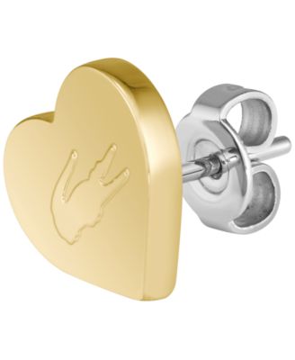 Women's Love My Croc Yellow Gold IP Plated Earrings