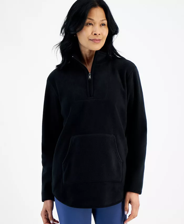 Women's Polar Fleece Quarter-Zip Mock-Neck Sweatshirt - thumbnail 5