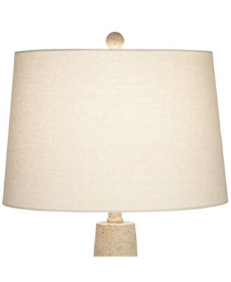 Cozumel 26 3/4" Tall Geometric Rustic Mid Century Modern Table Lamps Set of 2 Beige Living Room Off-White Shade