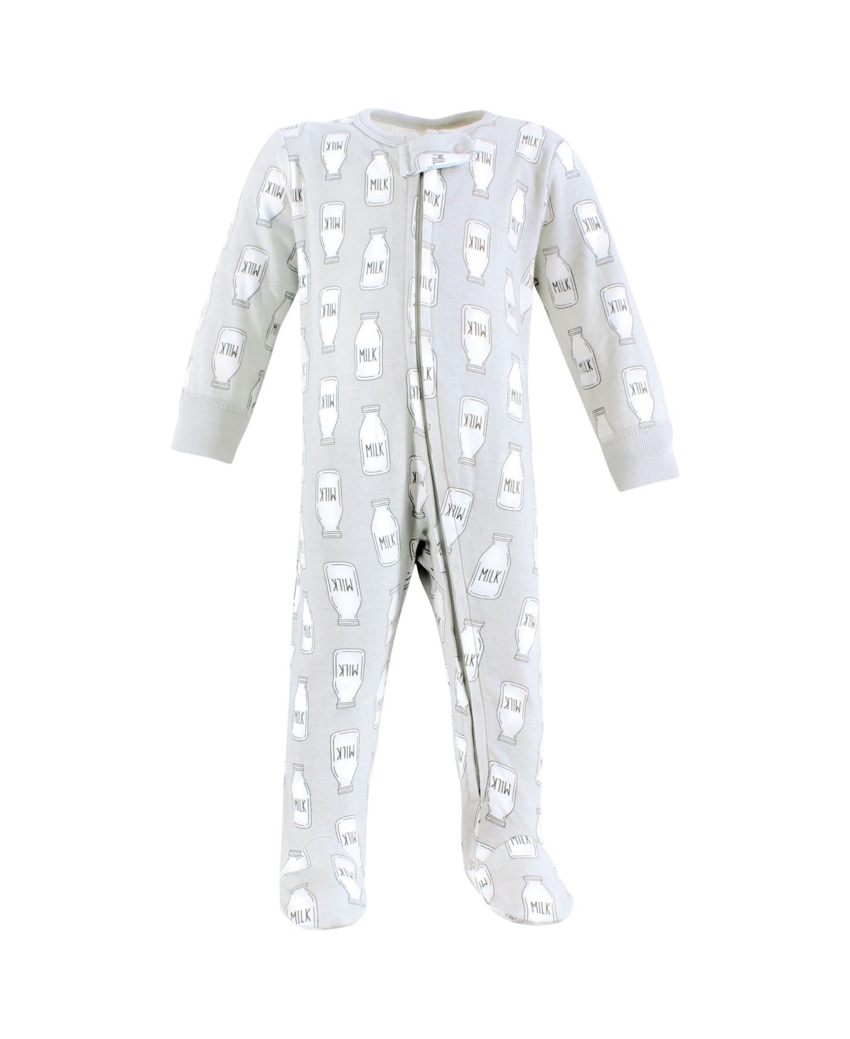 Hudson Baby Baby Boys Cotton Sleep and Play, Mint Gray Milk And Cookies, Months - Mint gray milk and cookies