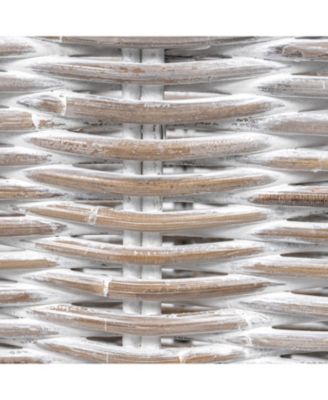 Arbour Rustic Hand-Woven Rattan Nesting Baskets with Wheels and Handles Set of 2