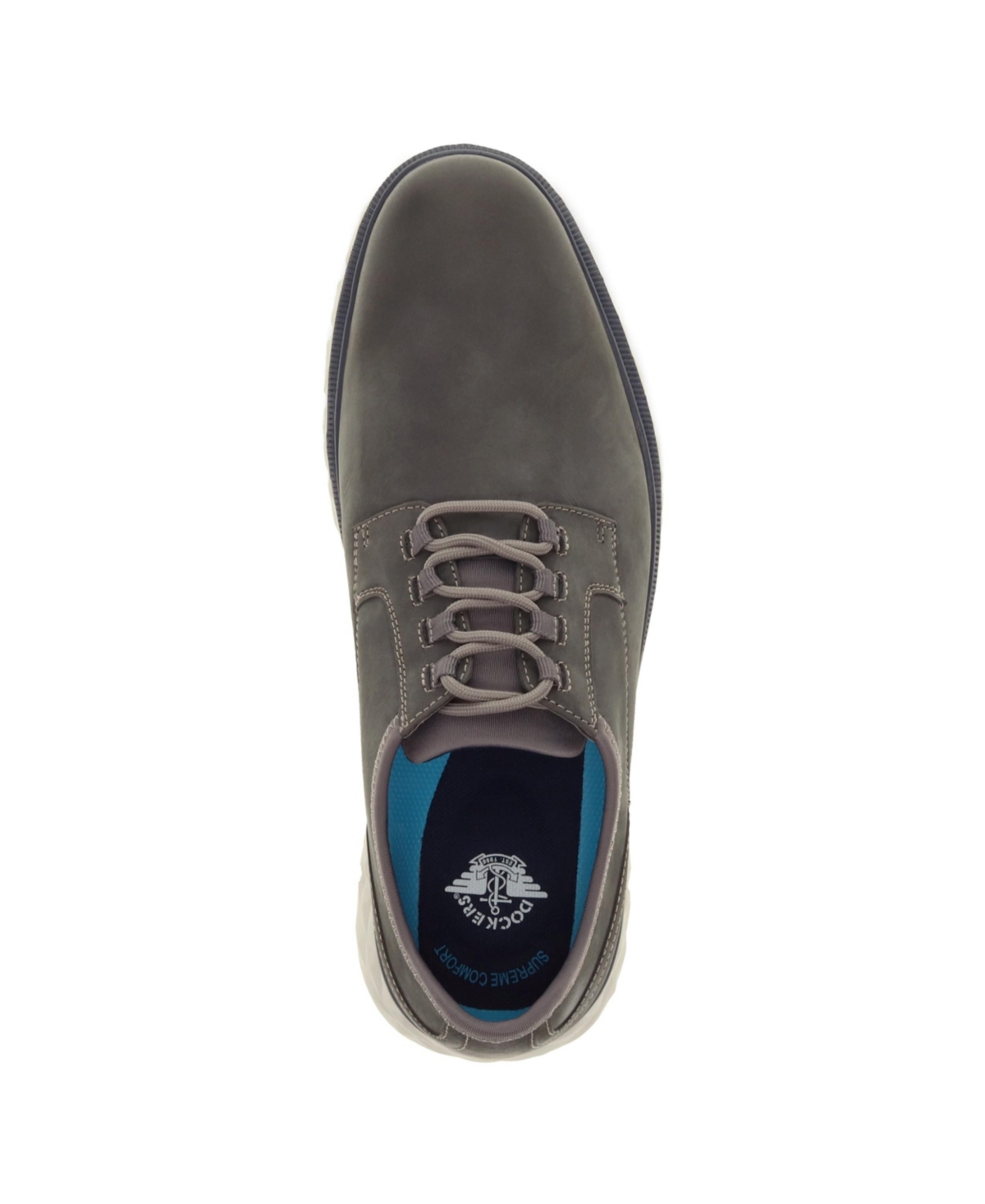 Dockers Mens Callum Genuine Leather Casual Lace Up Oxford Shoe In Charcoal