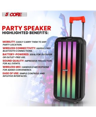 Bluetooth Speaker Karaoke Machine 8 Inch 2 Way Speaker Portable PA System w DJ Light - PLB 8X2 2MIC