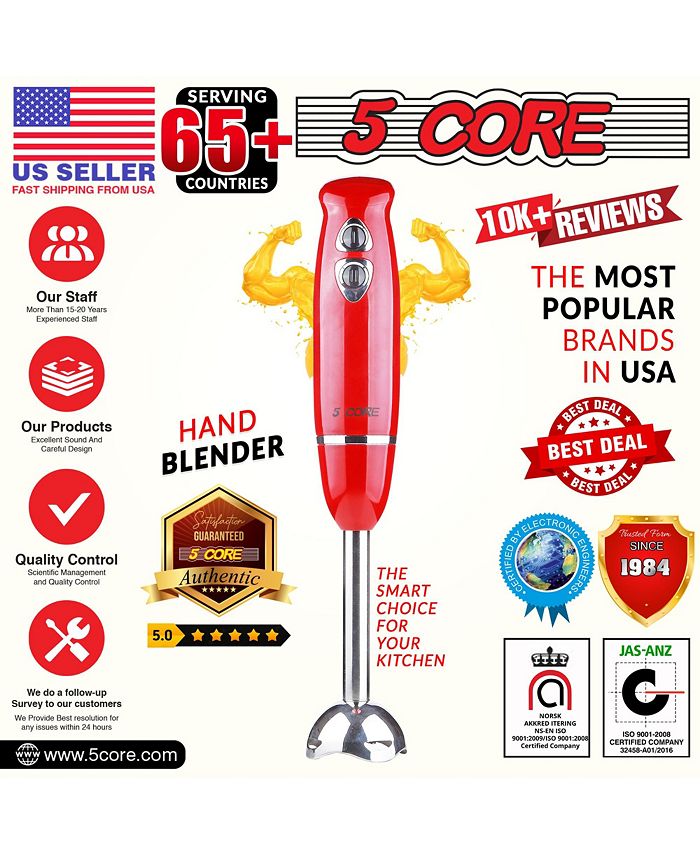 5 Core Immersion Blender Handheld 500W Copper Motor Emulsifier Blender Multi Purpose Emerson