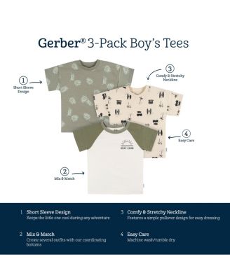 Baby Girls Baby Baby Short Sleeve T-Shirts, 3 Pack