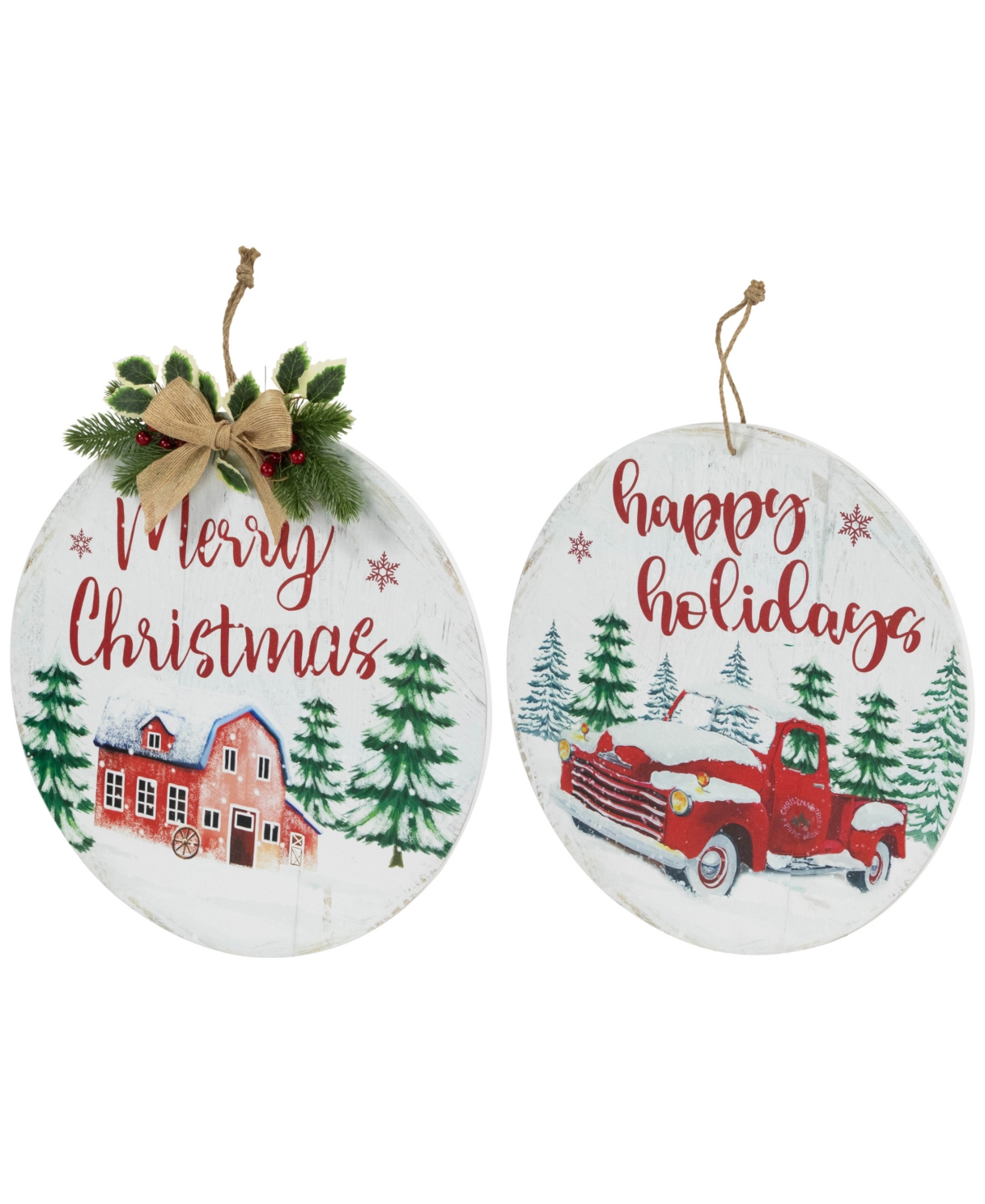 Northlight Wood Wall Signs - 15.75-Inch - Set of 2
