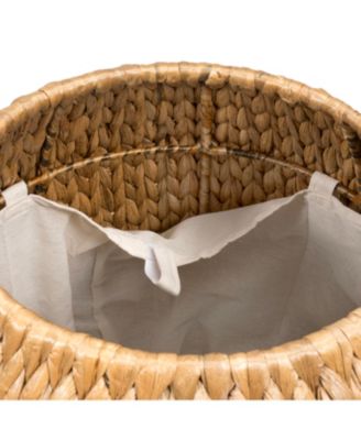 Colt 17&amp;quot; Coastal Bohemian Handwoven Hyacinth Storage Stool with Lid, Natural