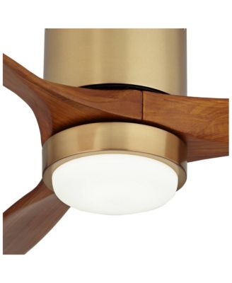 52" Windspun Modern Indoor Ceiling Fan 3 Blade LED Light Remote Control Soft Brass Finish Motor Bedroom Hugger DC Motor