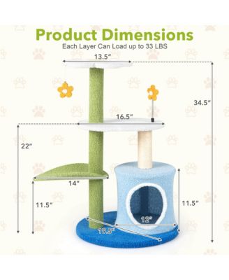 4-Tier Modern Cat Tree Tower Kitten Activity Center with Sisal Scratching Post