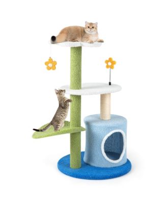 4-Tier Modern Cat Tree Tower Kitten Activity Center with Sisal Scratching Post