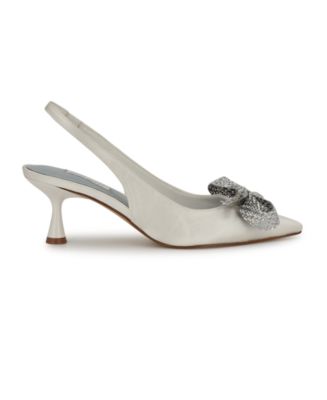 Women's Rills Bridal Pointy Toe Dress Slingback Pumps