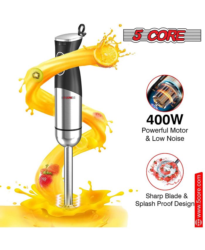 5 Core Immersion Blender Handheld 400W Copper Motor w 800ml Mixing