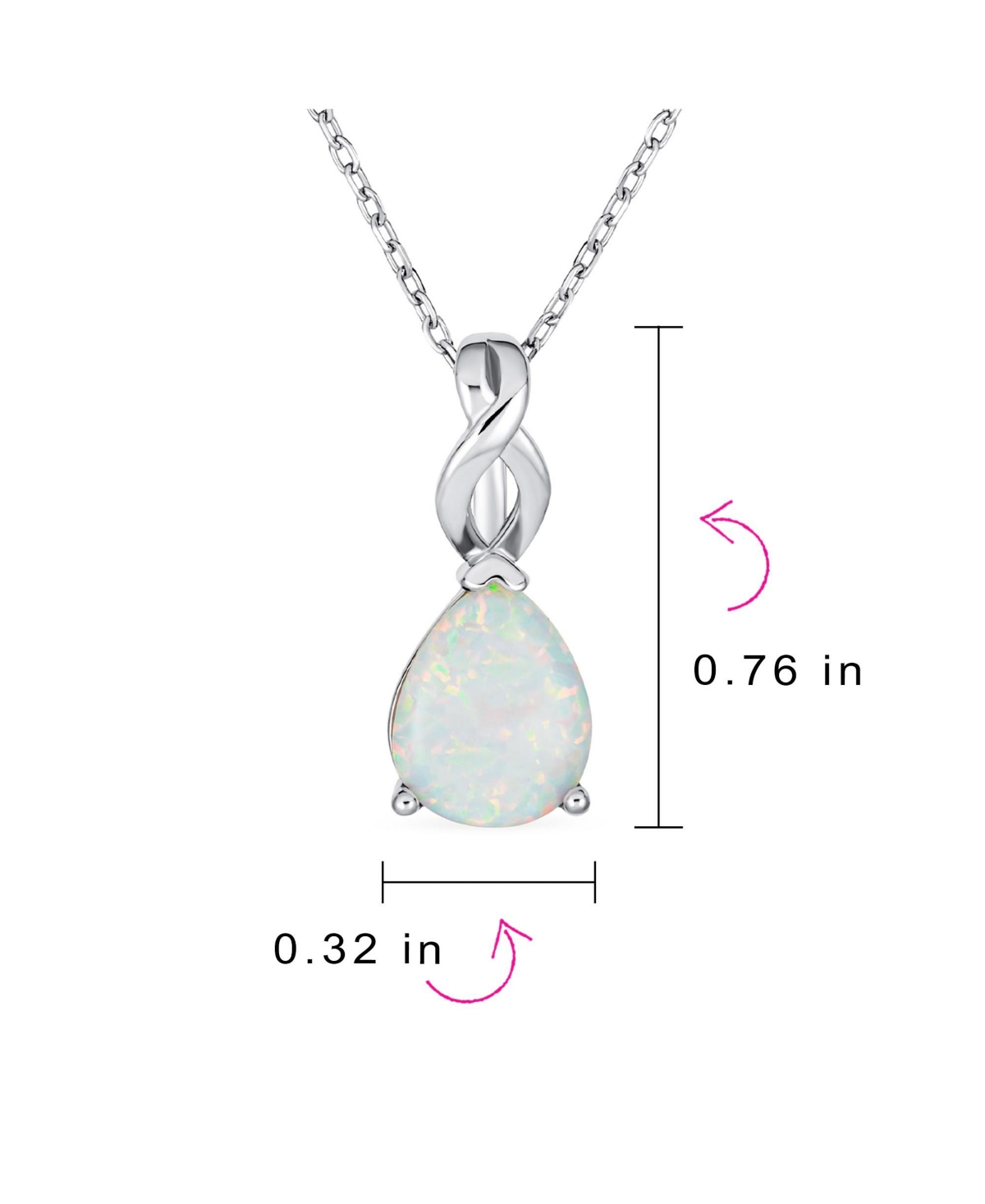 Bling Jewelry Opulence Infinity Set 3CTW White Synthetic SolitaireTeardrop Necklace Pendant Sterling Silver - Opal