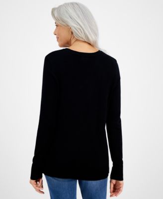 Women's Fine Gauge Crewneck Long-Sleeve Sweater, Created for Macy's