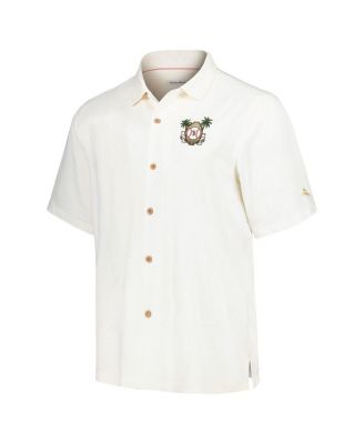 Men's White Boston Red Sox Pitcher's Paradiso Button-Up Camp Shirt