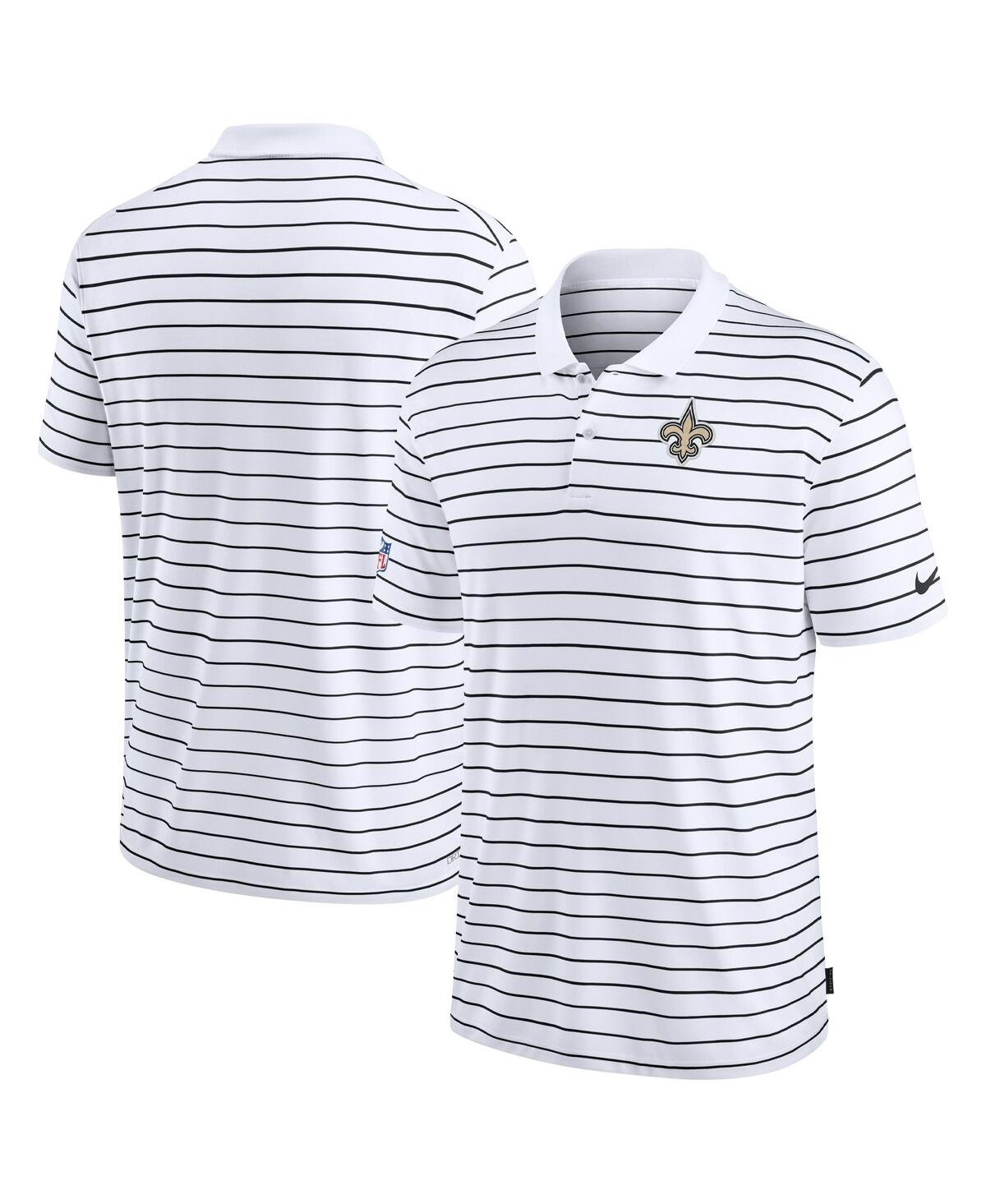 Nike Men's White New Orleans Saints Sideline Lock Up Victory Performance Polo In White,black