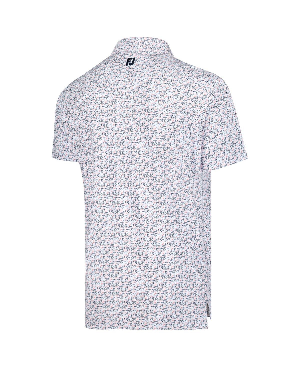 FootJoy Men'sArnold Palmer Invitational Doodle Stretch Pique Self Collar Polo - White