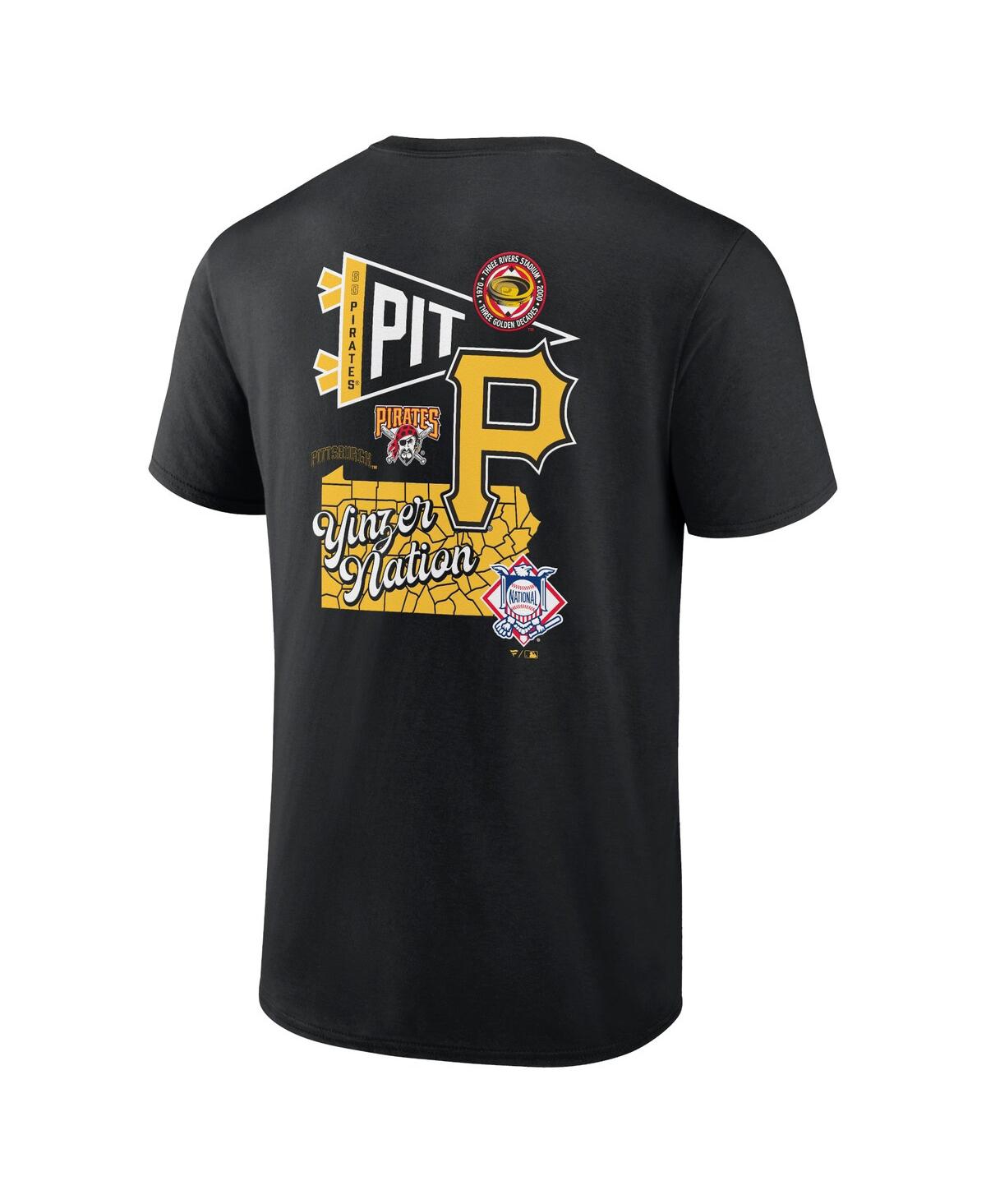 Fanatics Men'sPittsburgh Pirates Split Zone T-Shirt - Black