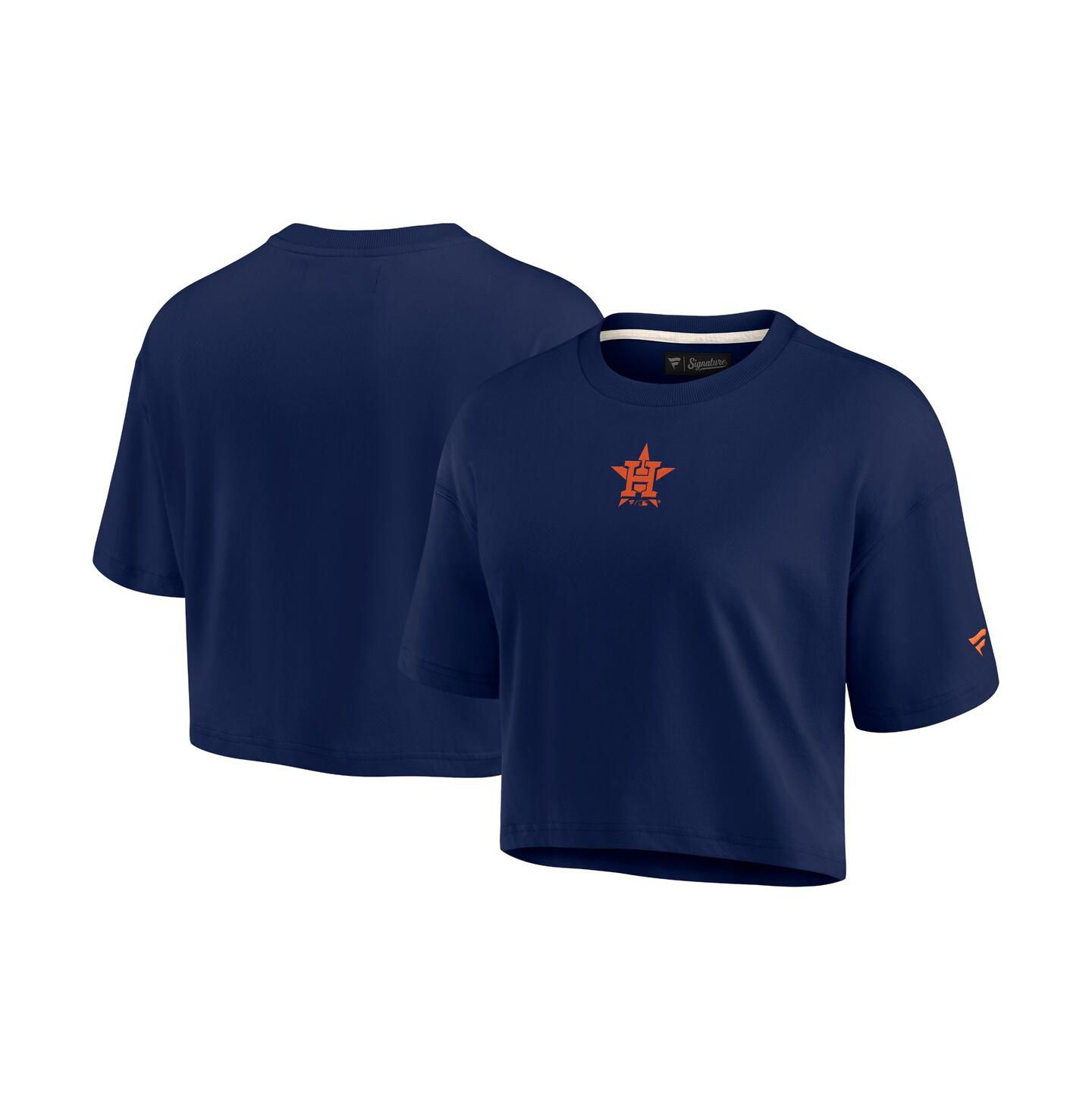 Женская футболка Fanatics Navy Houston Astros Elements Super Soft Boxy Cropped — фото 1
