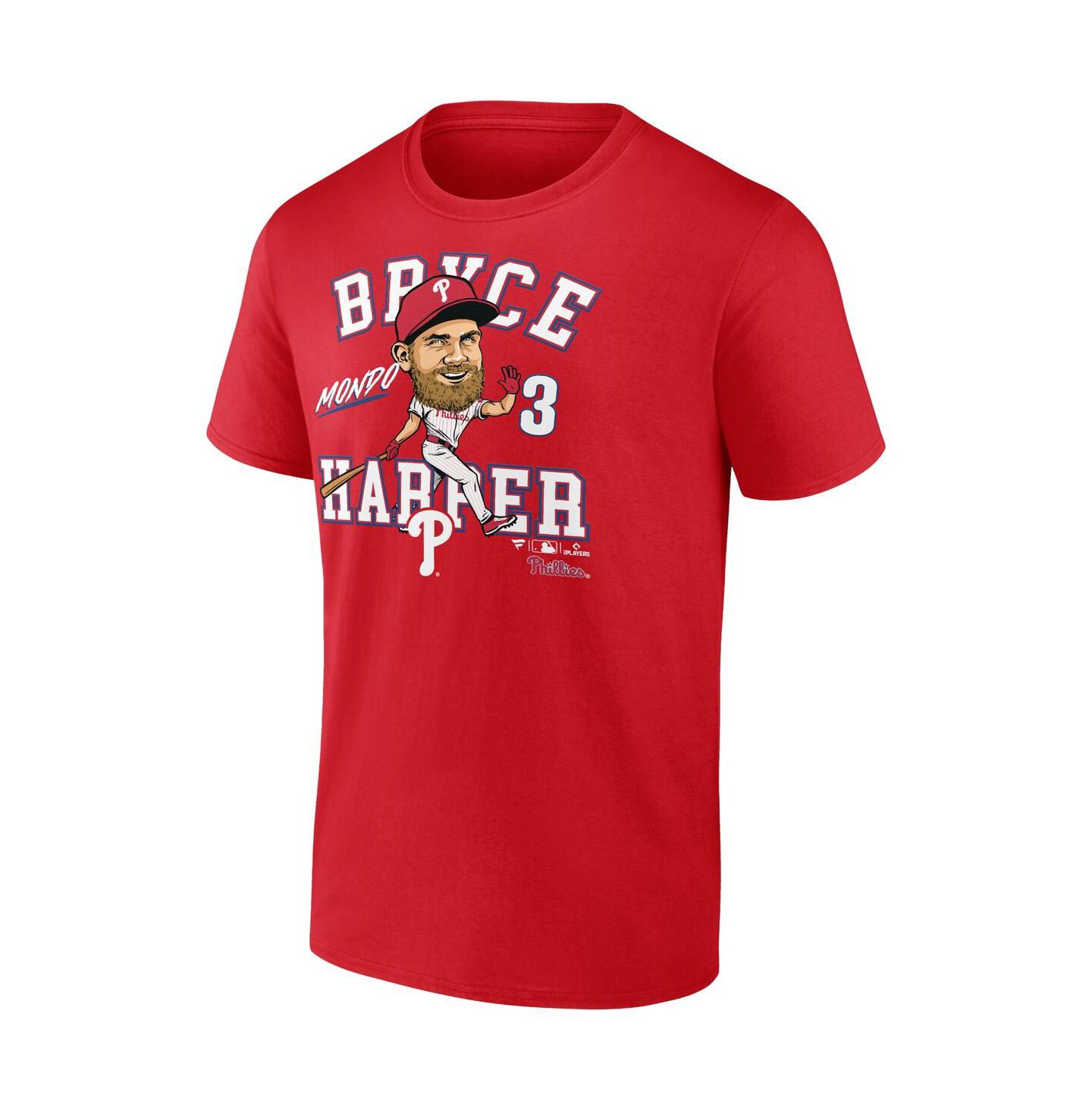 Мужская футболка Fanatics Bryce Harper Red Philadelphia Phillies Hometown Caricature — фото 3