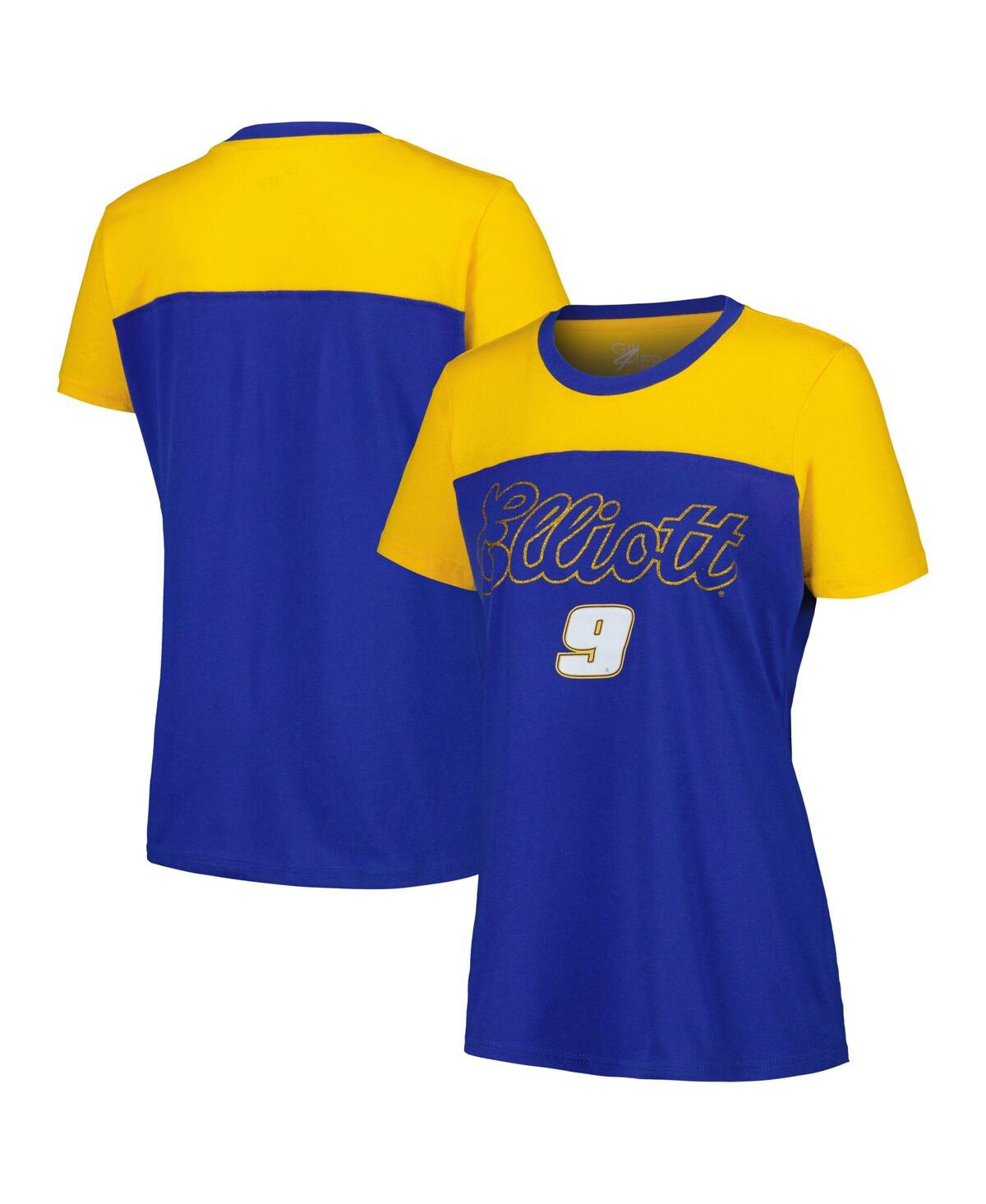 G-iii 4her By Carl Banks Women's Royal Chase Elliott Cheer Color Blocked T-shirt In Royal