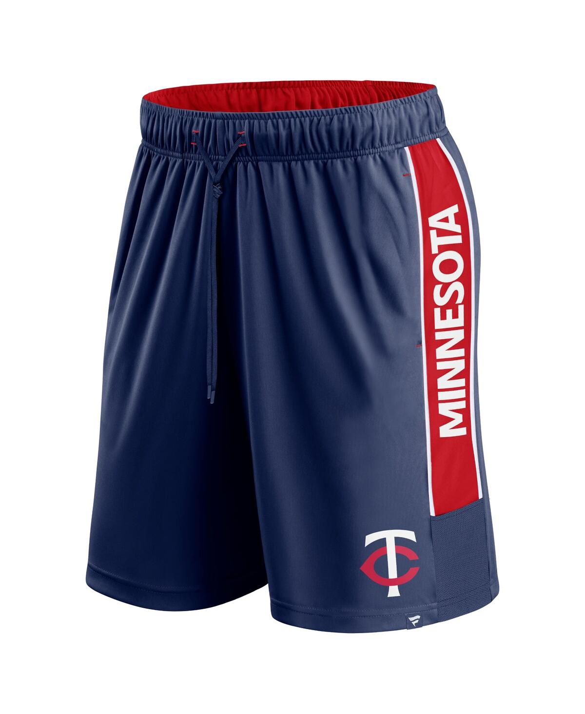 Fanatics Men'sMinnesota Twins Win the Match Defender Shorts - Navy, Red