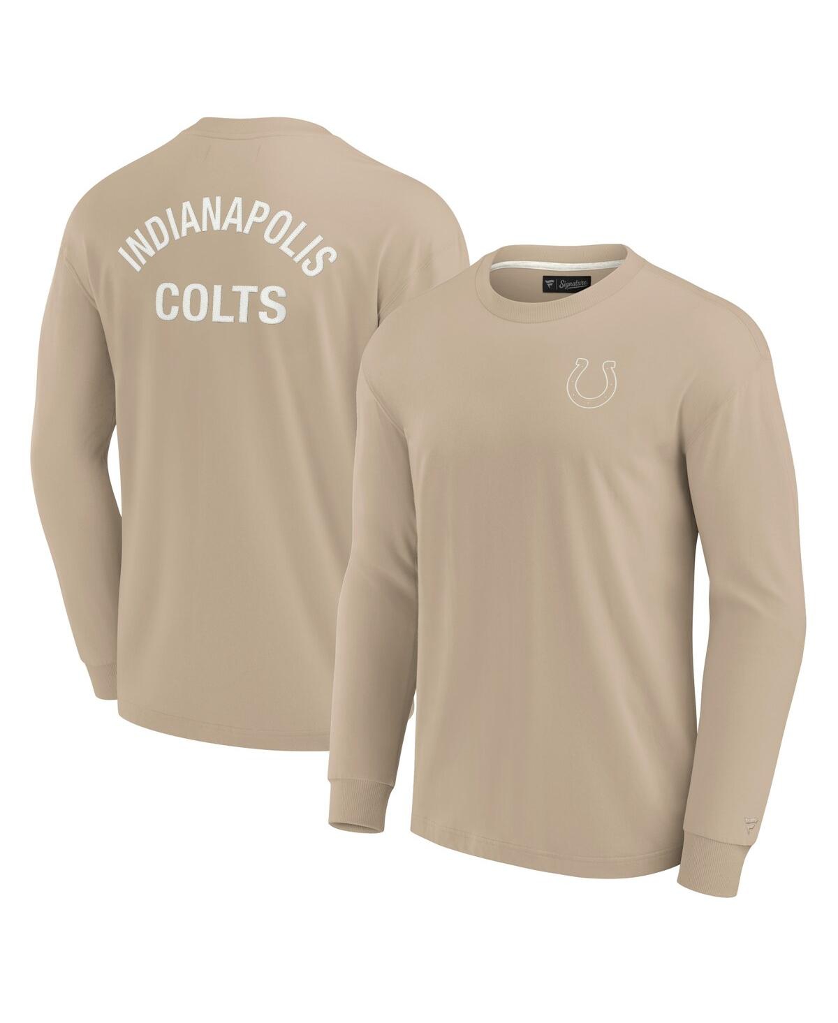 Fanatics Men's And Women's Khaki Indianapolis Colts Elements Super Soft Long Sleeve T-shirt In Khaki