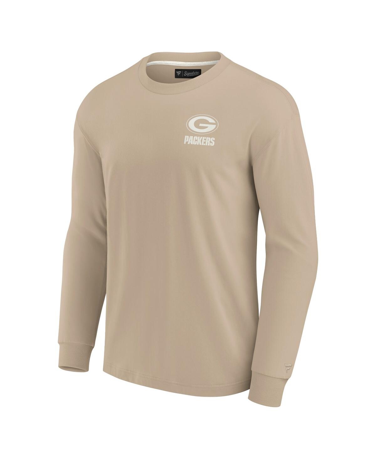 Fanatics Men's And Women's Khaki Green Bay Packers Elements Super Soft Long Sleeve T-shirt In Khaki