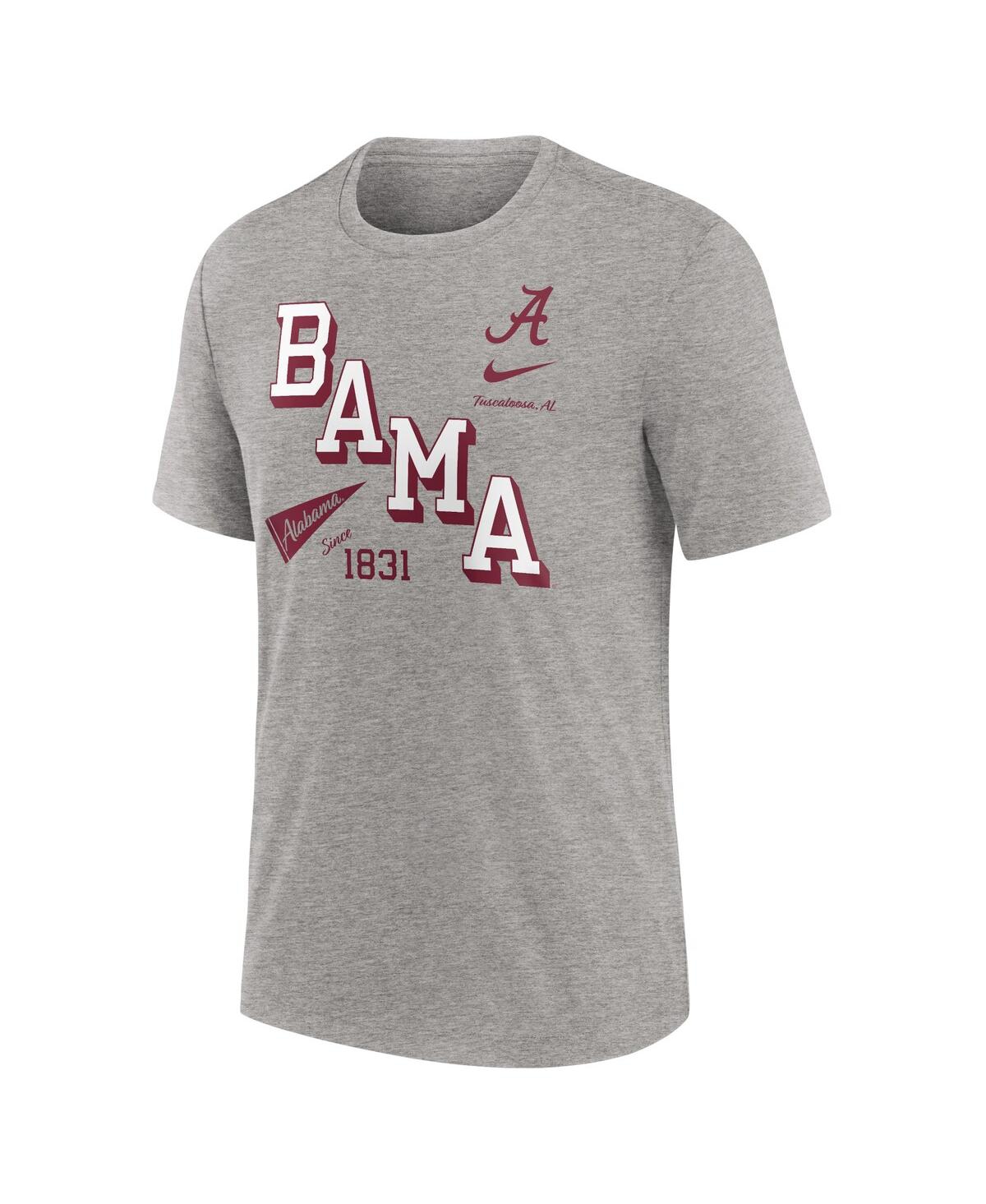 Nike Men's Heather Gray Alabama Crimson Tide Blitz Roll Call Tri-blend T-shirt In Heather Gray