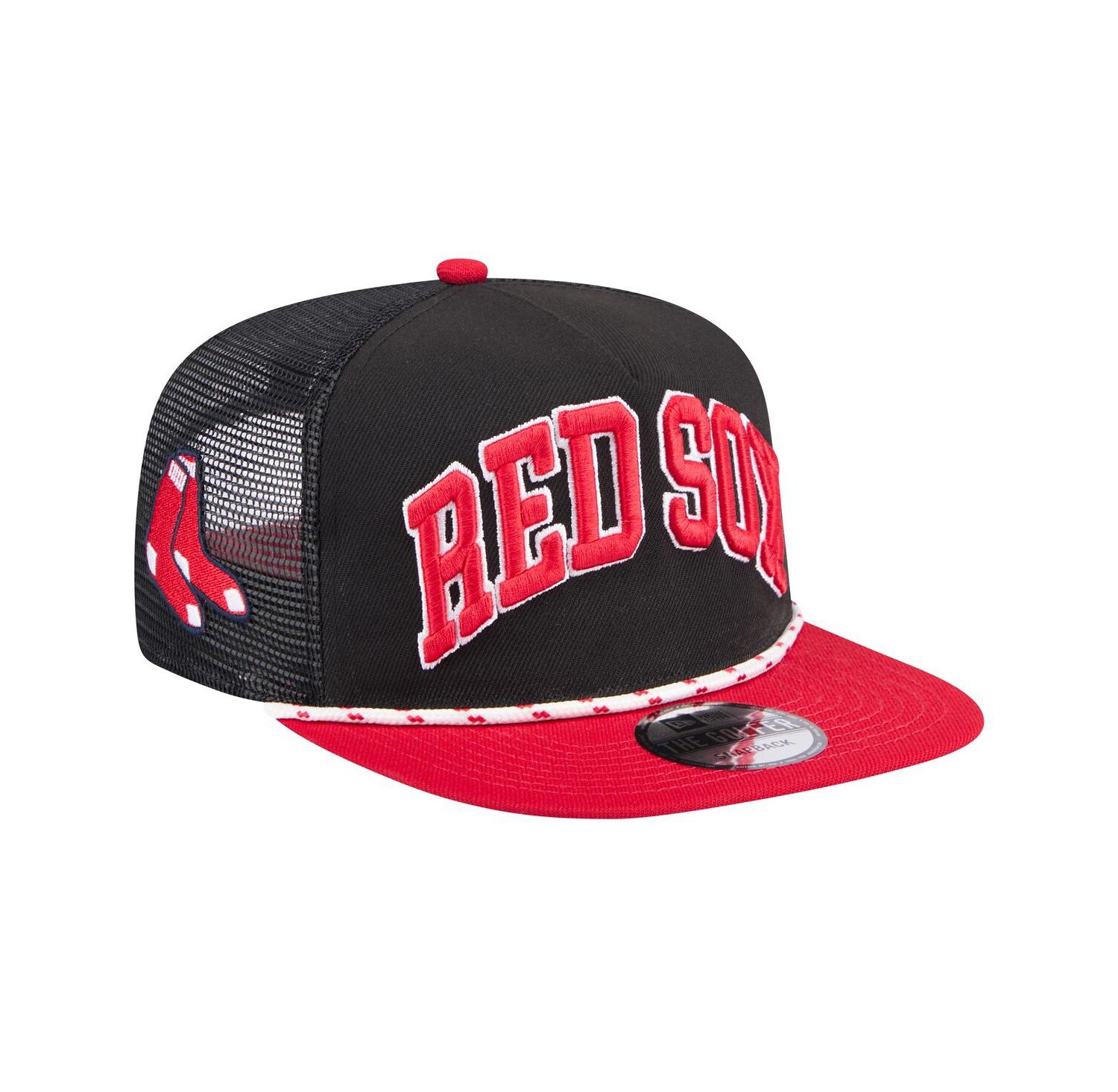 Men's Black Boston Red Sox Throwback Meshback Golfer Hat