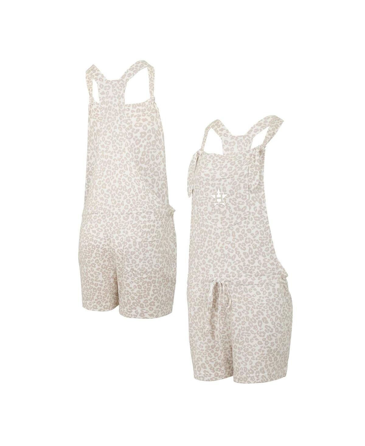 Women's Cream Houston Astros Montana Hacci Knit Romper Overalls - Cream