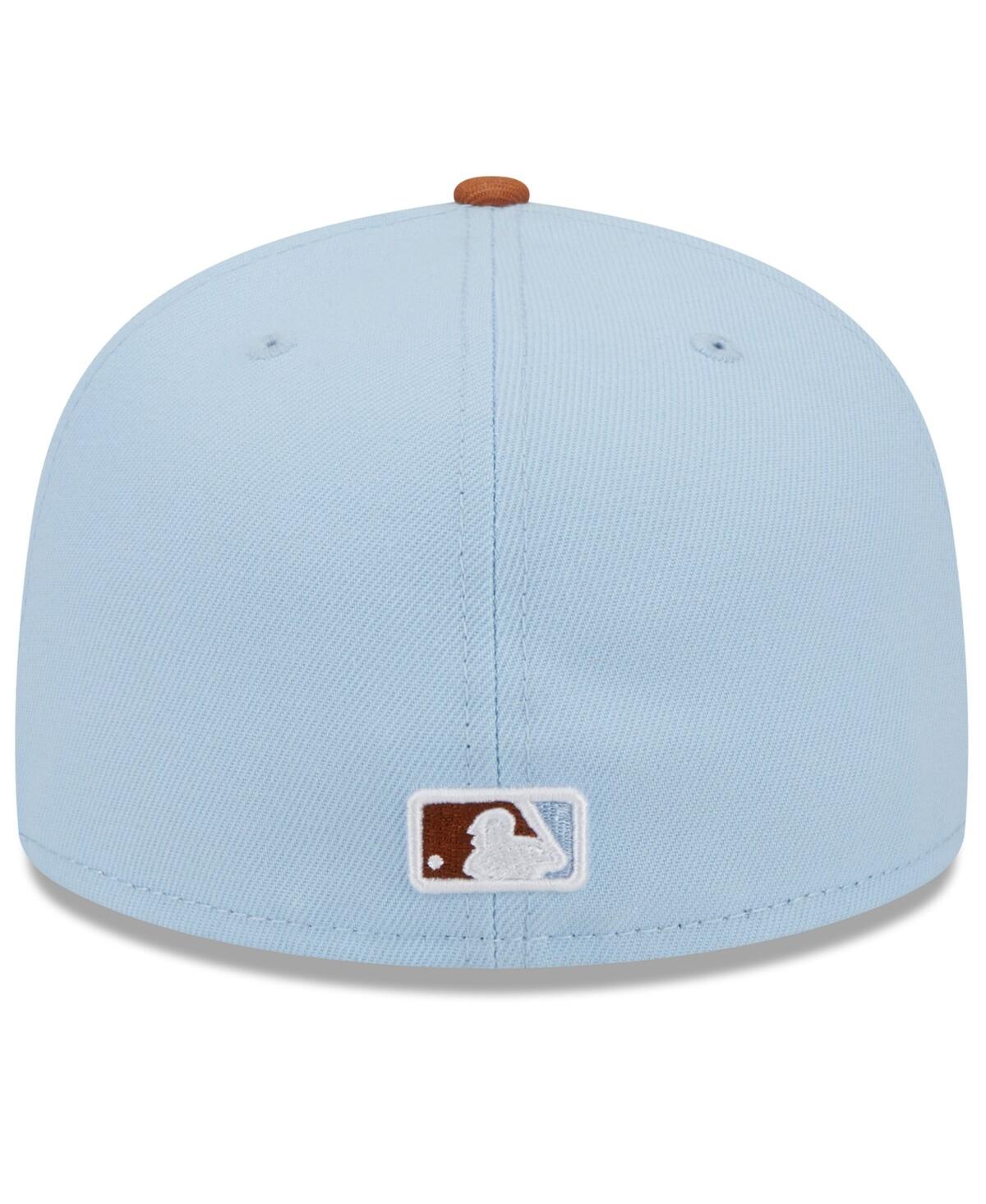 New Era Men's Light Blue/brown Oakland Athletics Spring Color Basic Two-tone 59fifty Fitted Hat In Light Blue,brown