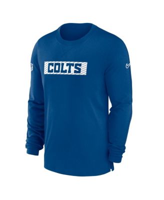 Men's Royal Indianapolis Colts Sideline Player Performance Long Sleeve T-Shirt
