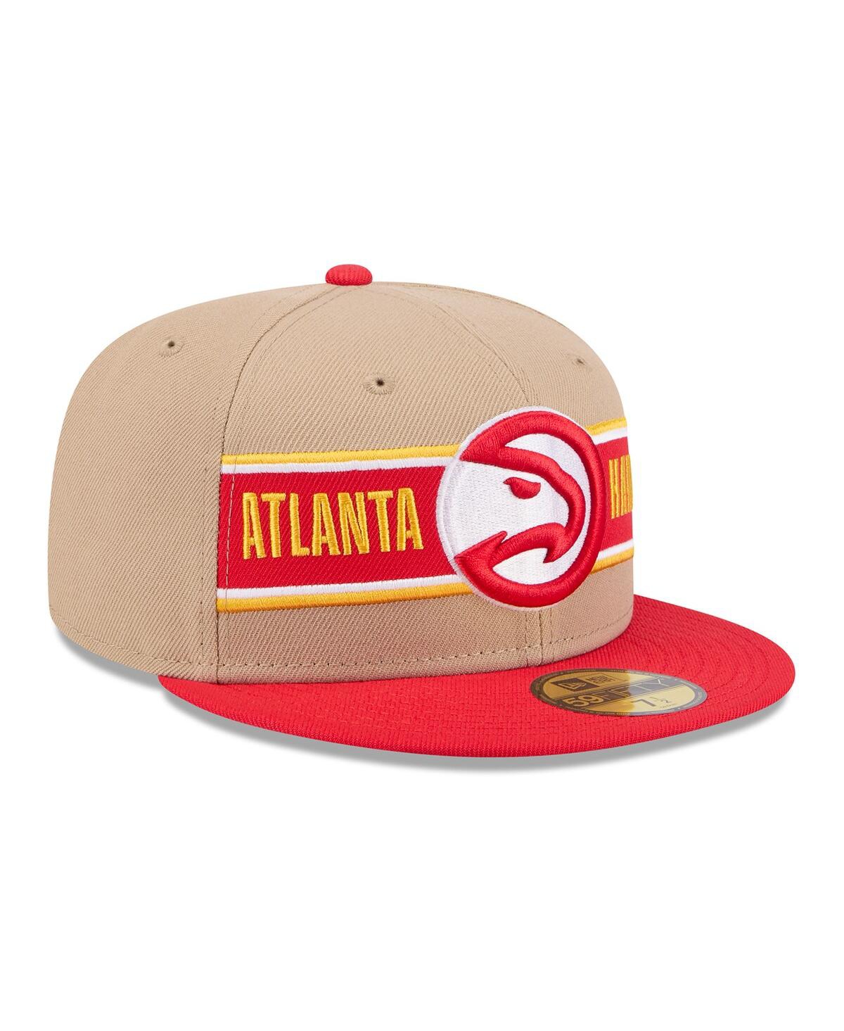 New Era Men's Tan/red Atlanta Hawks 2024 Nba Draft 9fifty Snapback Hat In Tan Red