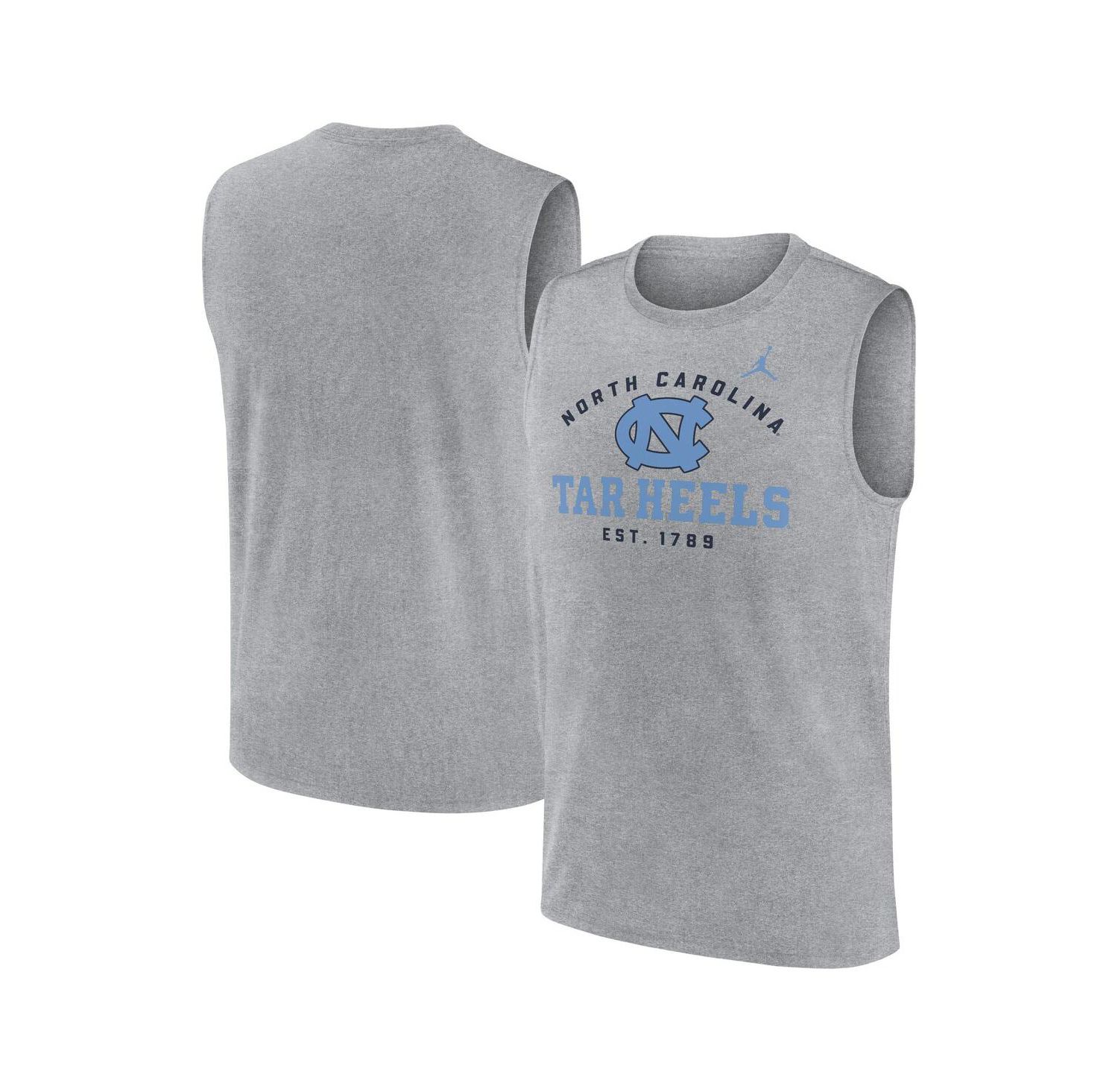 Men's Heather Gray North Carolina Tar Heels Primetime Legend Lock Up Performance Muscle Tank Top