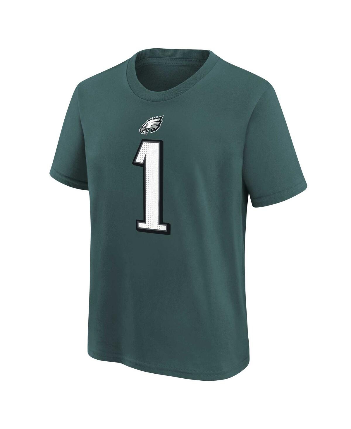 Nike Big Boys And Girls Jalen Hurts Midnight Green Philadelphia Eagles Player Name Number T-shirt In Green