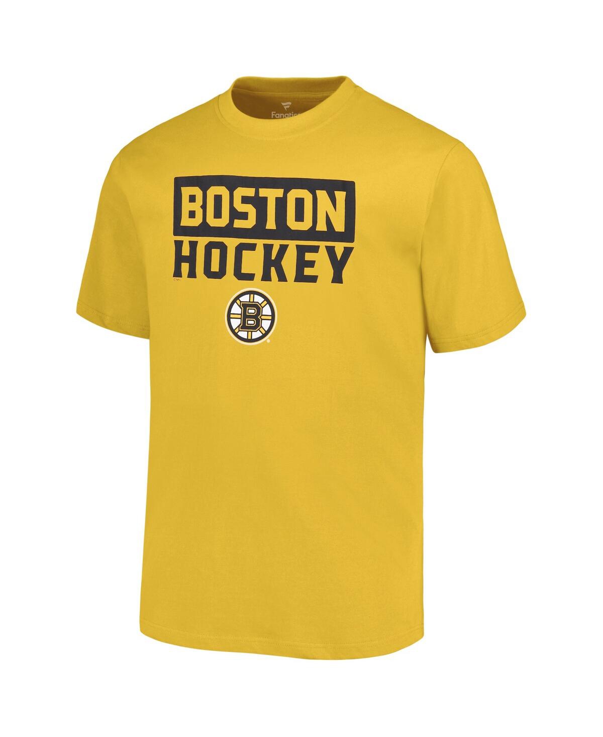 Fanatics Men's Boston Bruins Big Tall 2-pack T-shirt Set In Black,gold