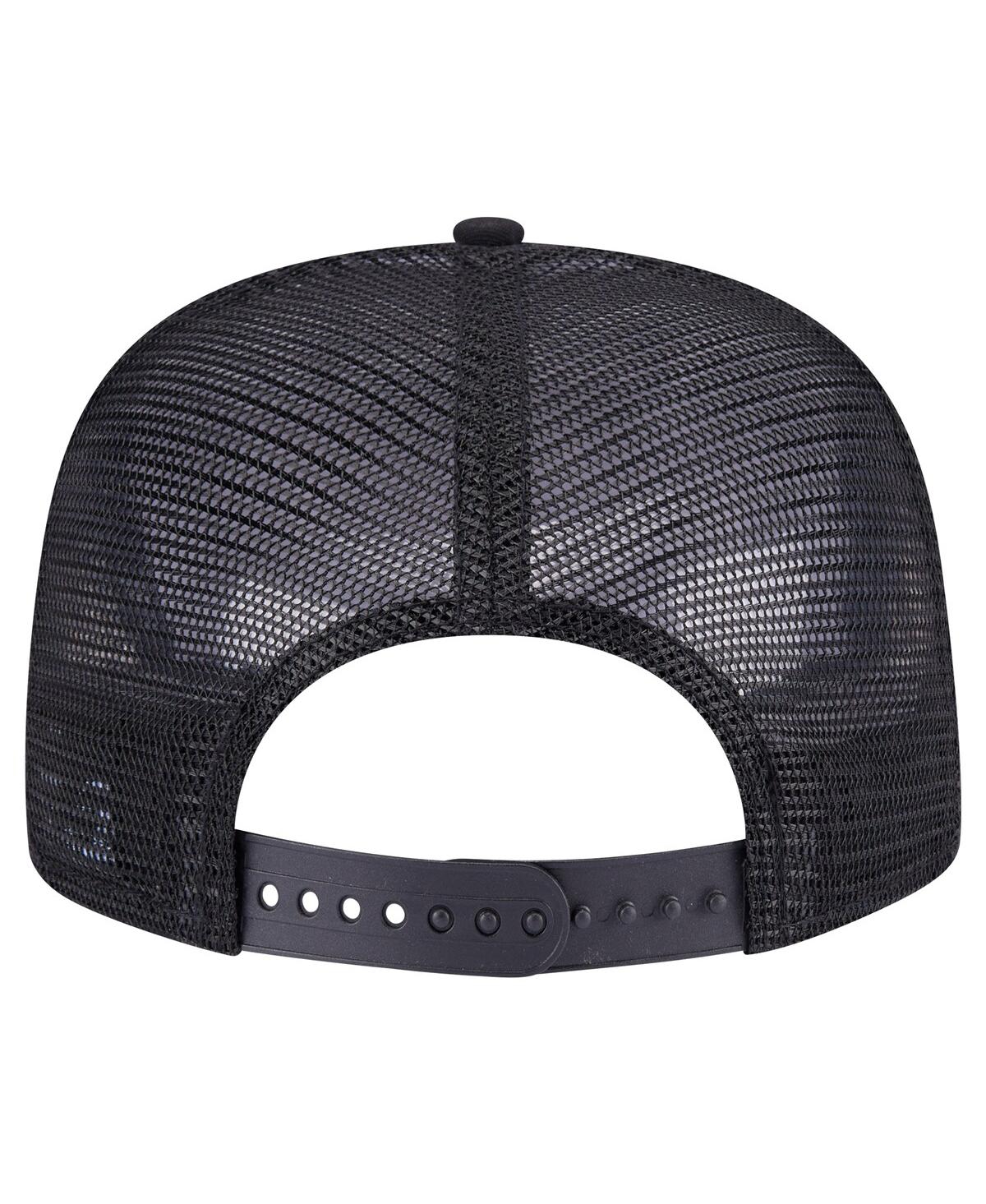 New Era Men's Black Pittsburgh Pirates Seeing Diamonds A-frame Trucker 9fifty Snapback Hat In Black