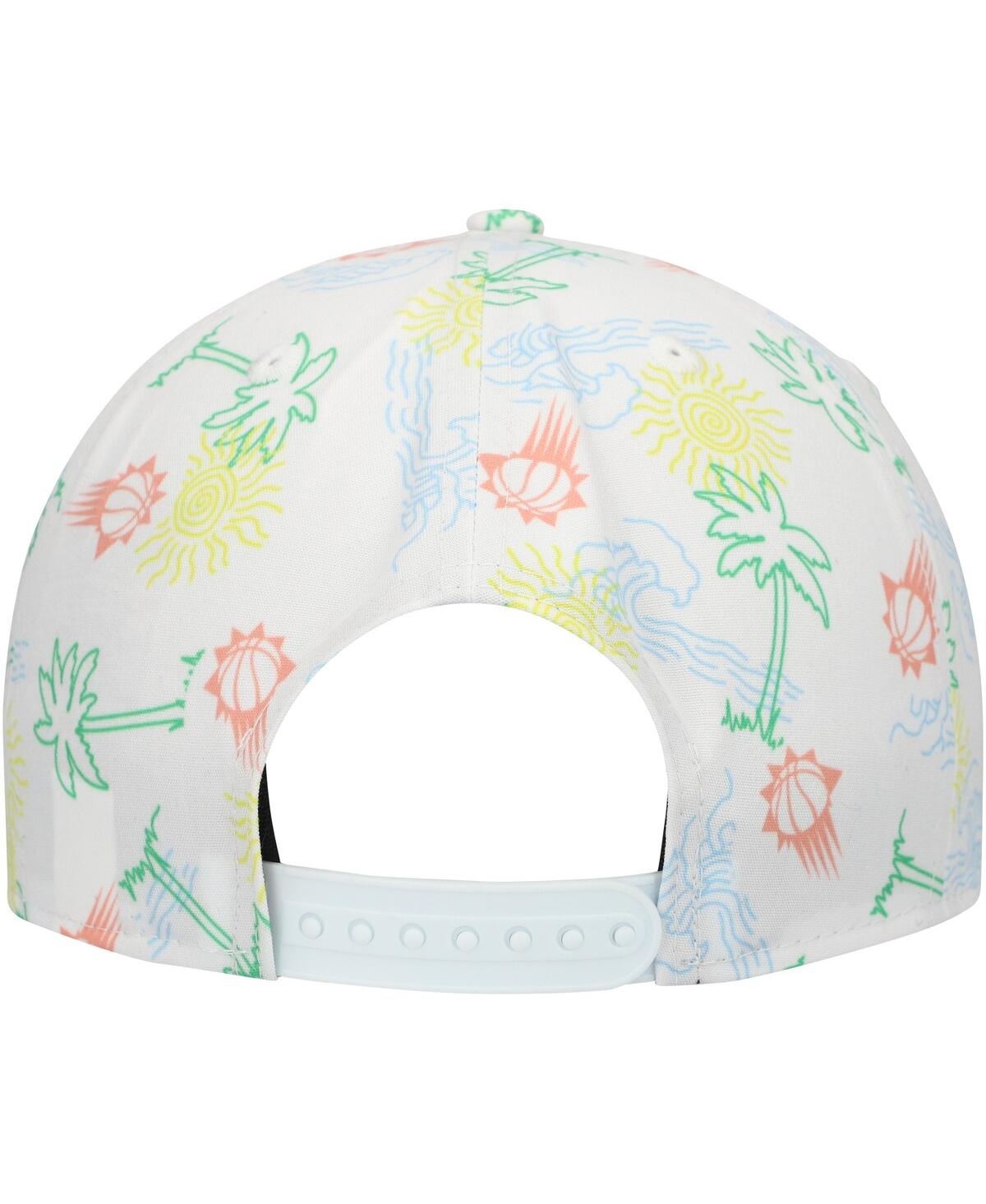 New Era Men's White Phoenix Suns Palm Trees And Waves Golfer Adjustable Hat In White