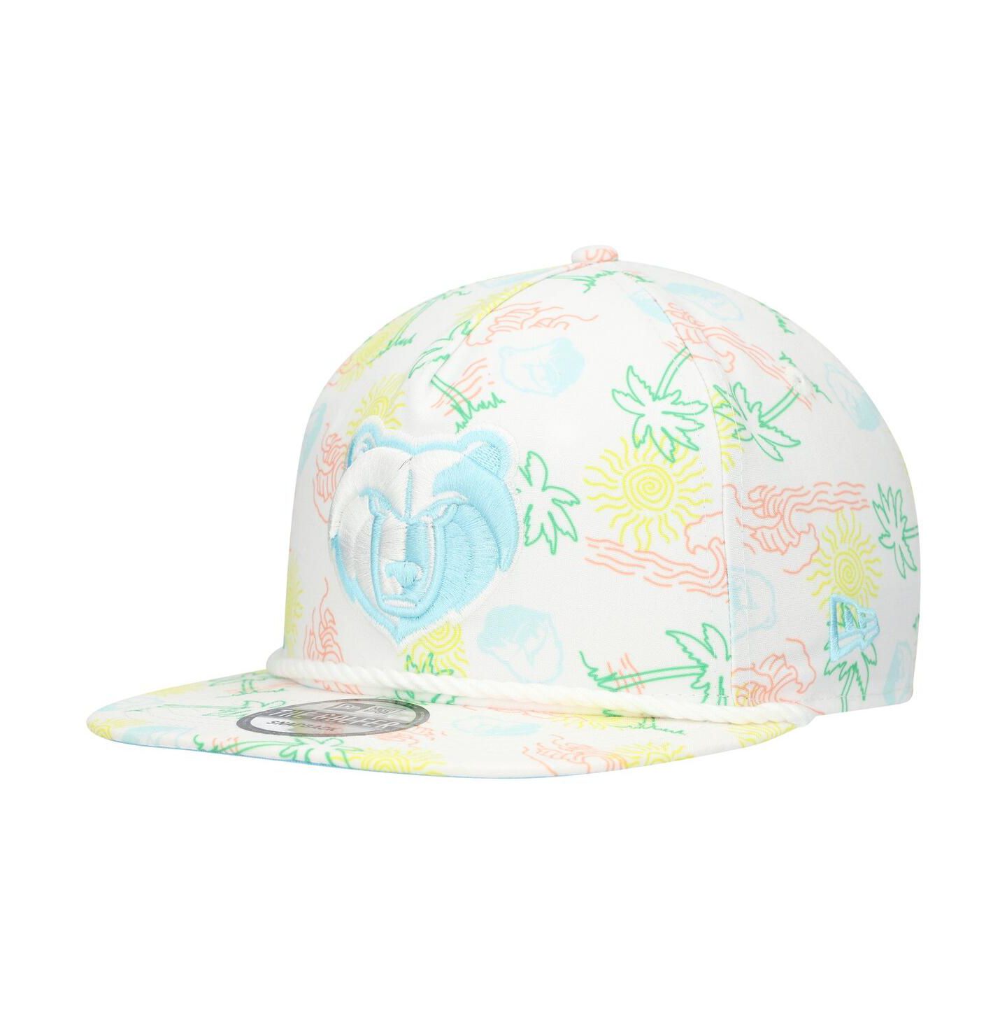 Мужская кепка New Era White Memphis Grizzlies Palm Trees and Waves Golfer Adjustable Hat — фото 1