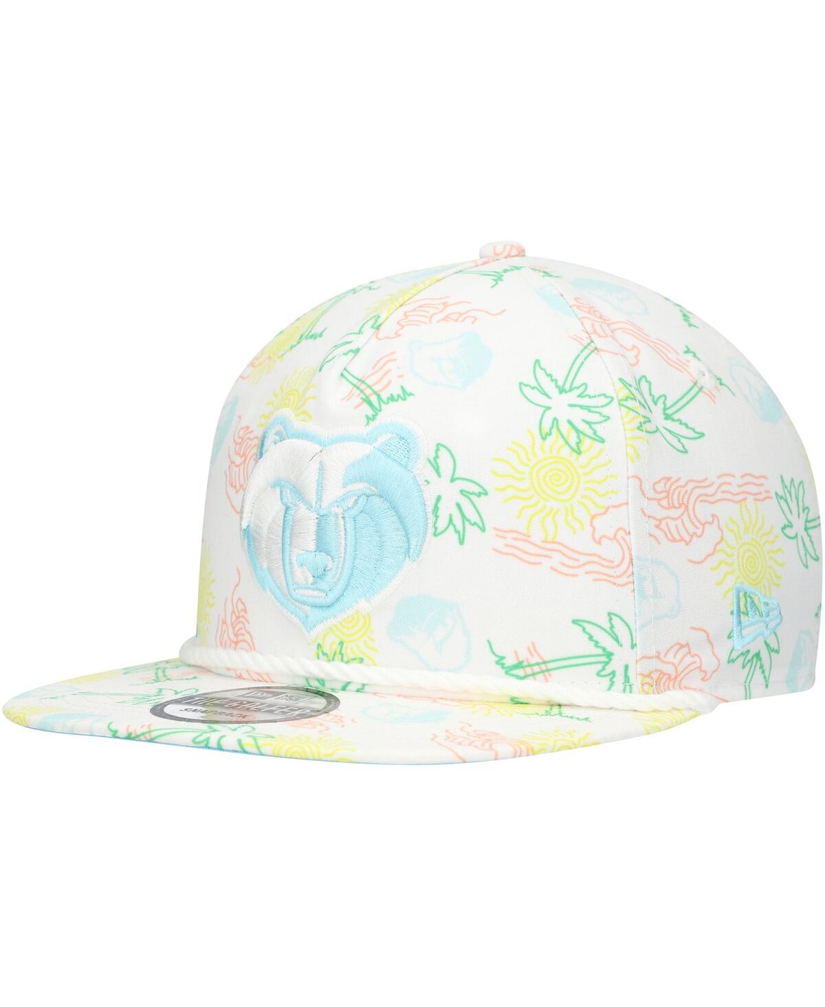 New Era Men's White Memphis Grizzlies Palm Trees And Waves Golfer Adjustable Hat In White