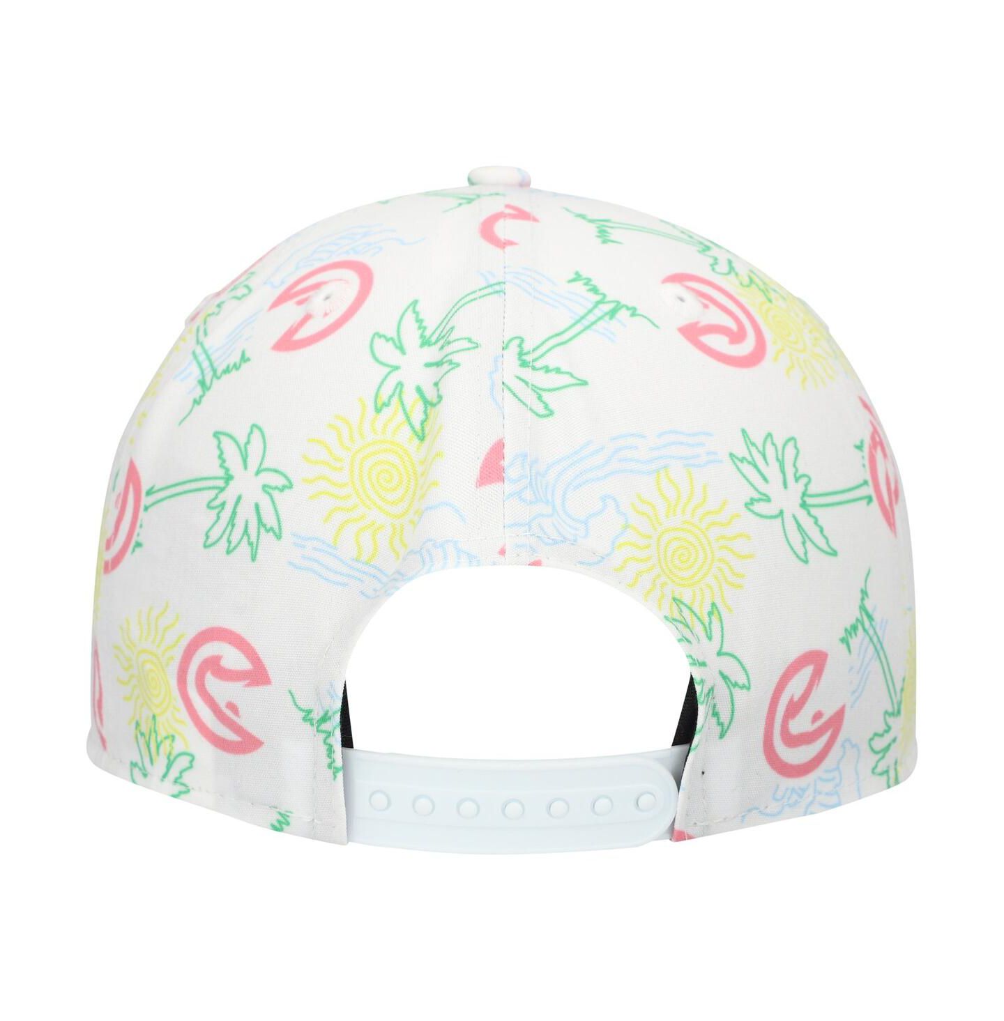 Мужская кепка New Era White Atlanta Hawks Palm Trees and Waves Golfer Adjustable Hat — фото 3