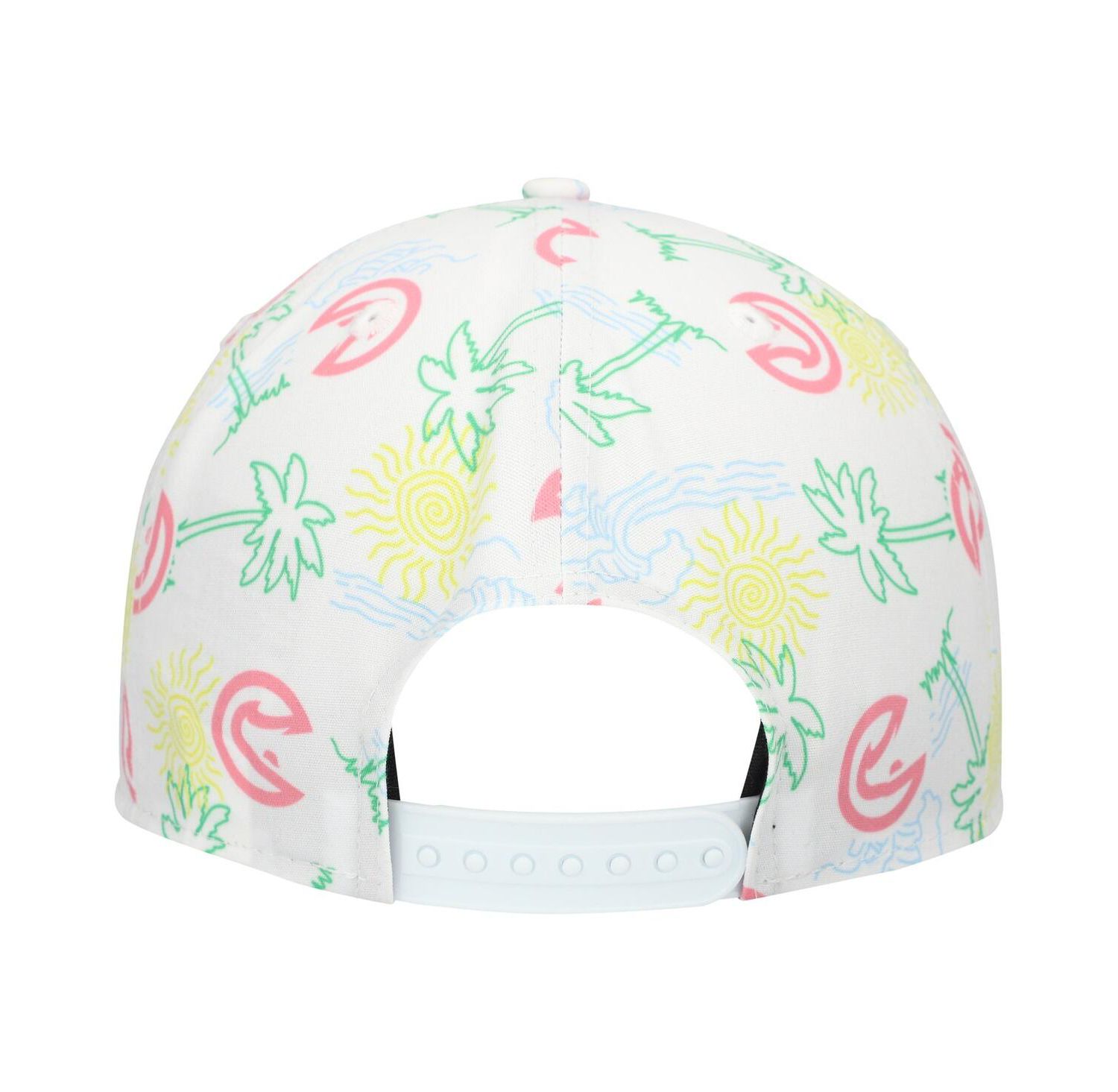Men's White Atlanta Hawks Palm Trees and Waves Golfer Adjustable Hat