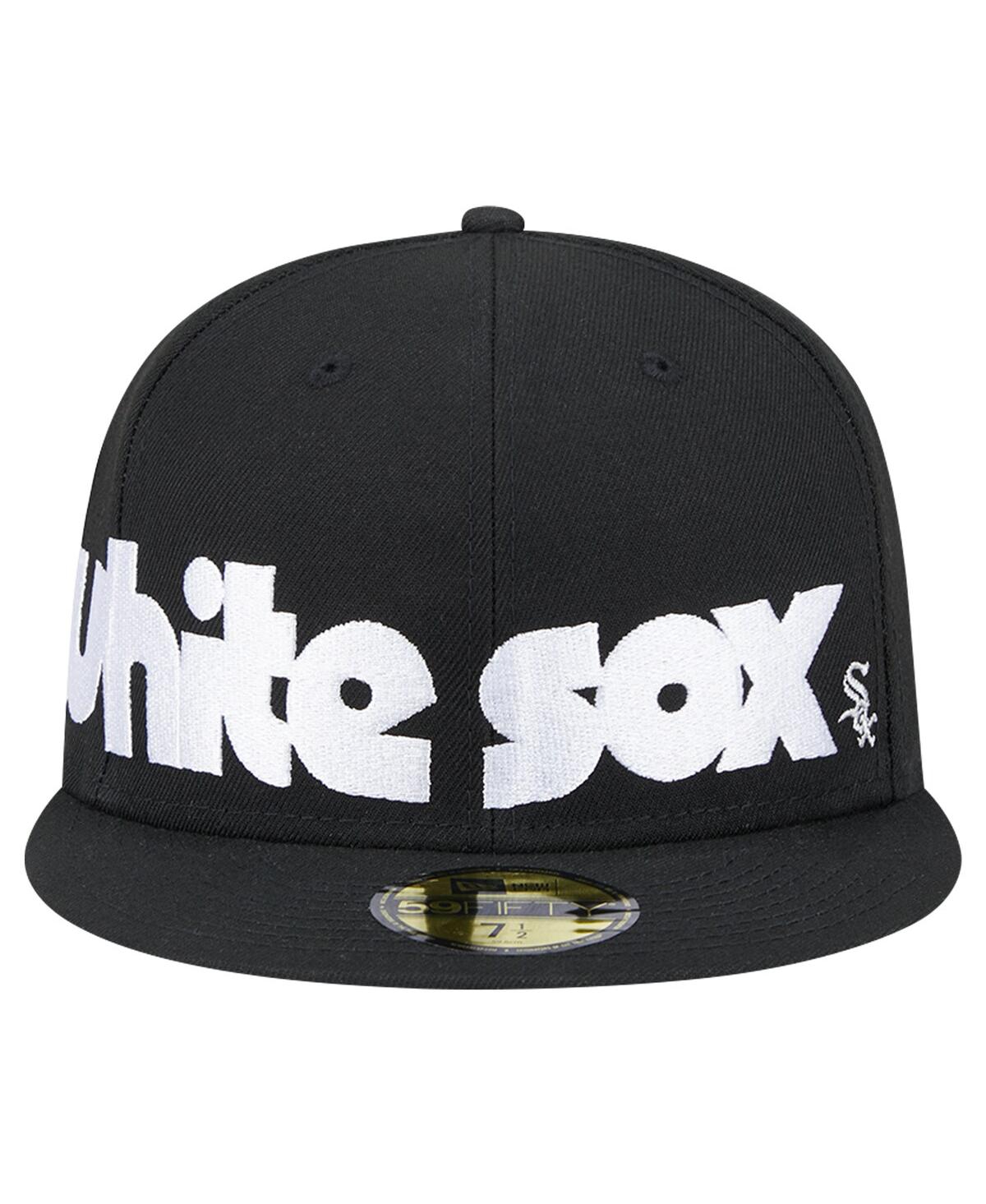 New Era Men'sChicago White Sox Checkered Undervisor 59FIFTY Fitted Hat - Black
