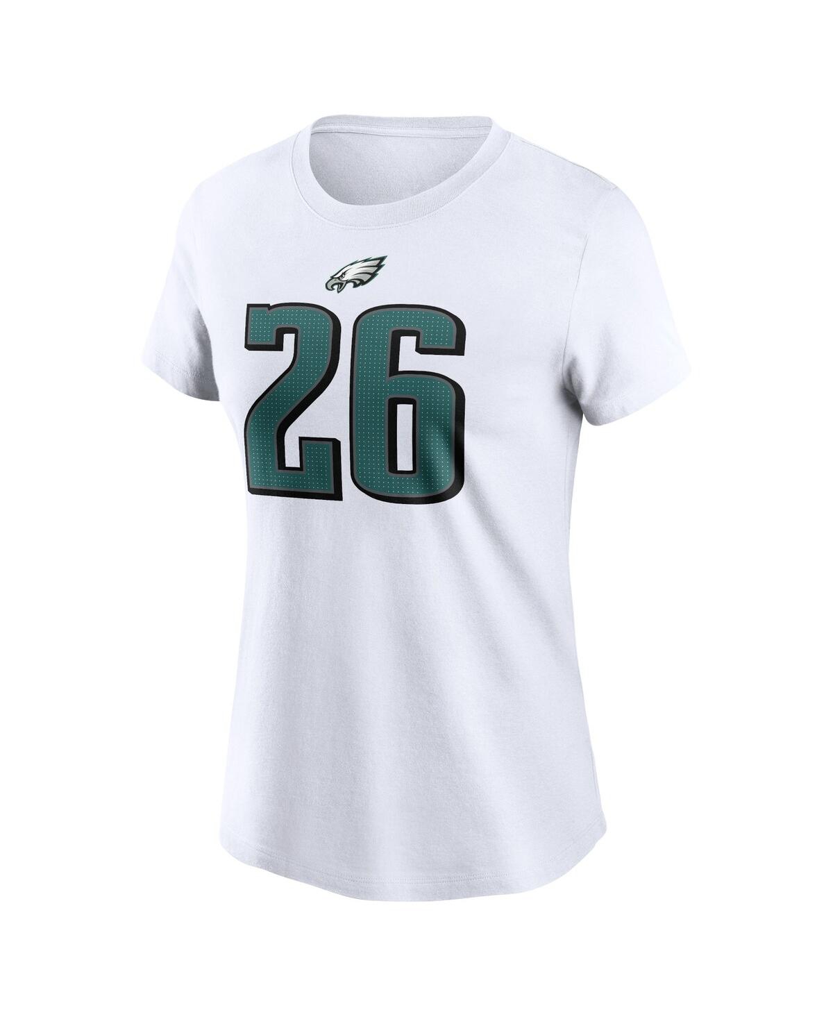 Nike Women's Saquon Barkley White Philadelphia Eagles Player Name Number T-shirt In White